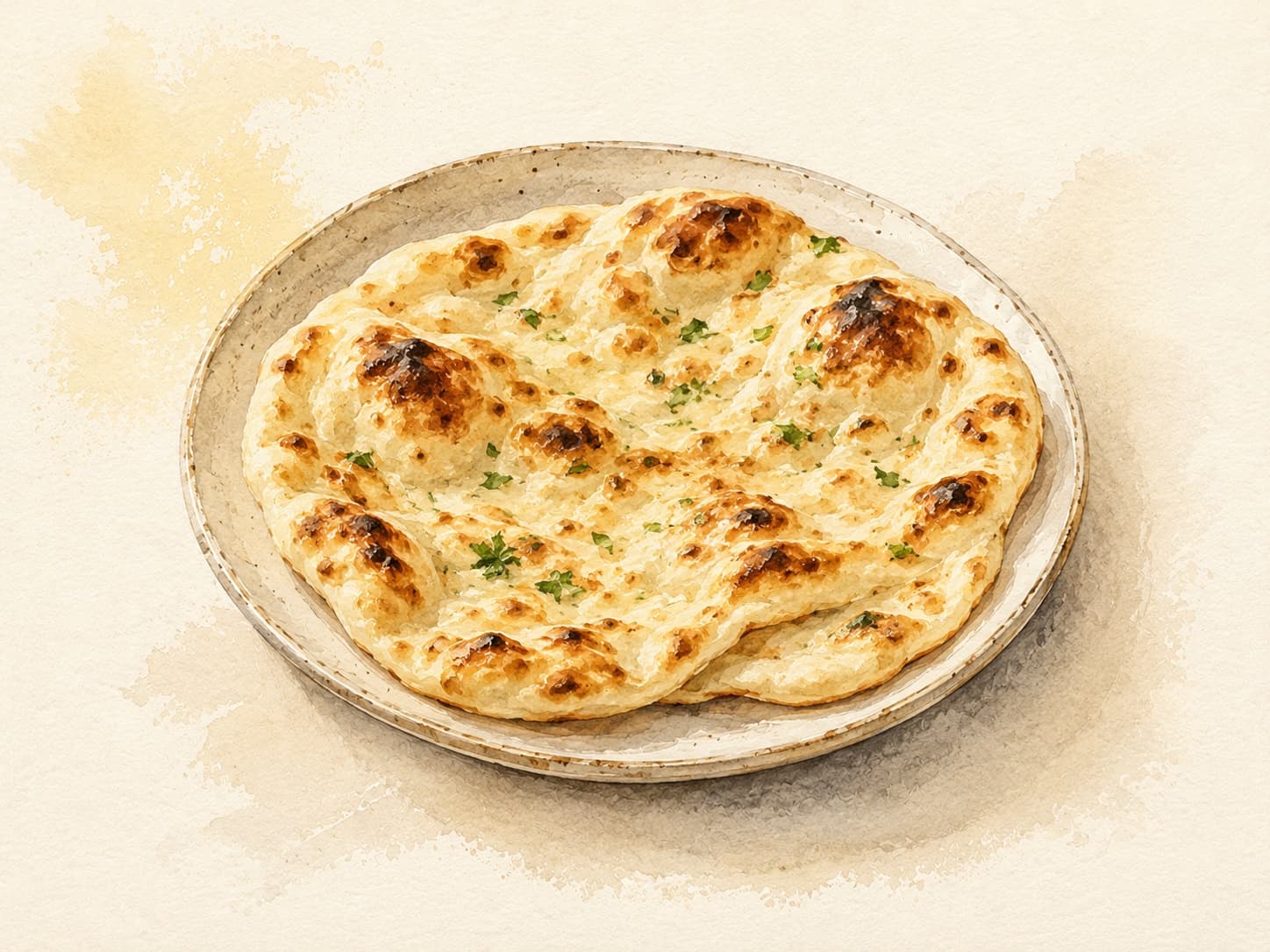焼きたてのナンがふっくらと膨らんでいる