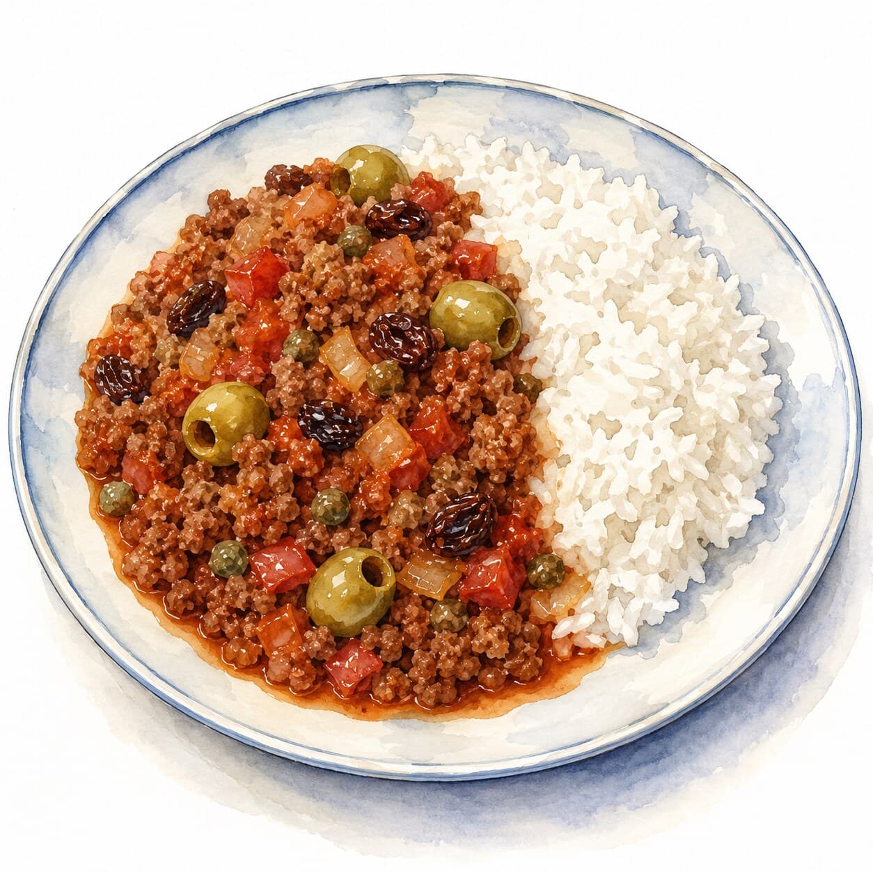 A vibrant bowl of Cuban Picadillo showcasing the colorful ingredients used in the dish.