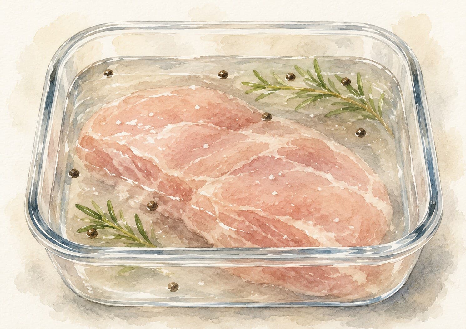 塩水マリネされた鶏肉のイラスト