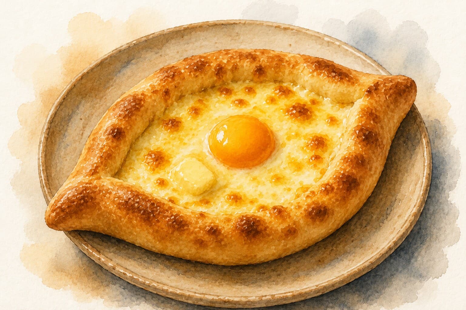 An artistic depiction of Pasteis de Nata on a warm cream background, showcasing their blistered tops and flaky crusts.